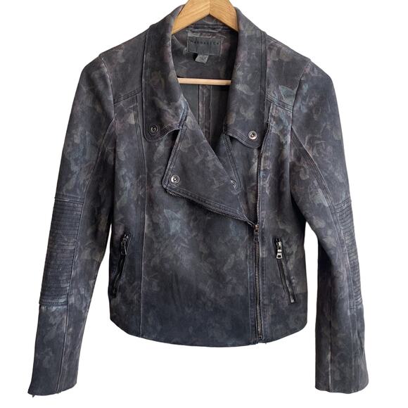 Marrakech Marni Scuba Moto Jacket Grey Antique Floral S - Picture 1 of 10